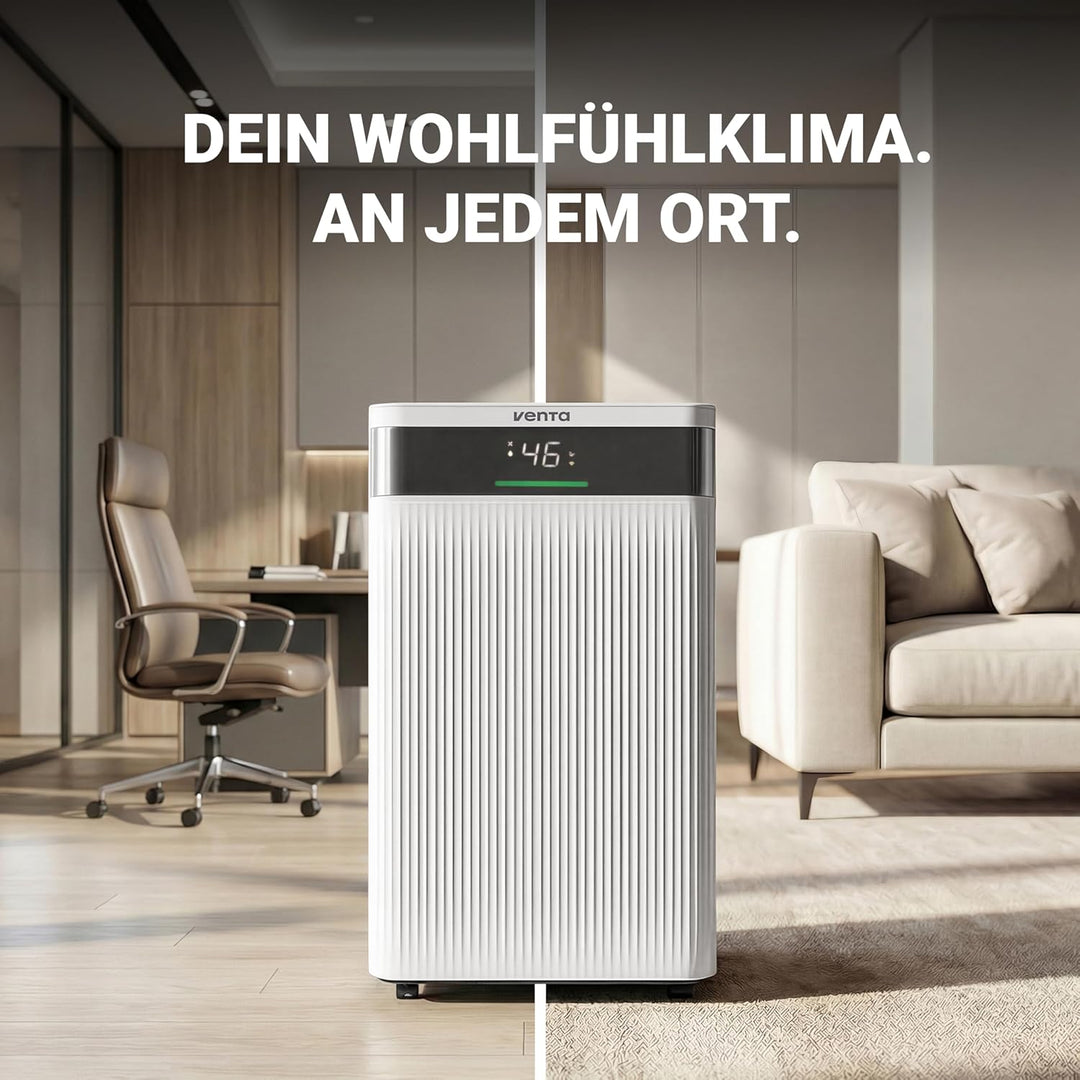 VENTA AD100 Luftentfeuchter elektrisch Raumentfeuchter | für Räume bis 40m² | Automatische Feuchtigk