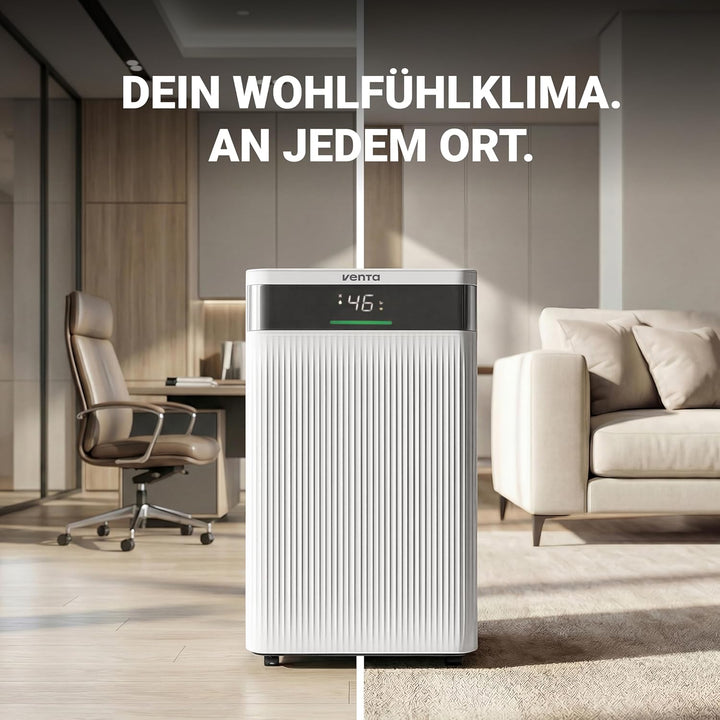 VENTA AD100 Luftentfeuchter elektrisch Raumentfeuchter | für Räume bis 40m² | Automatische Feuchtigk