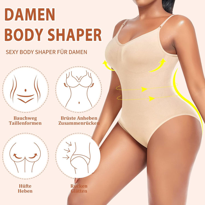 YARRCO Shapewear Damen Body Shaper Bauchweg Shaping Bodysuits Miederslip Figurformende Unterwäsche M