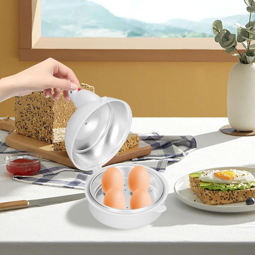 Mikrowellen-Eierkocher Für 4 Eier, Wilderer, Gekochte Eierkocher, Mikrowelle Für Hart, Weich Gekocht