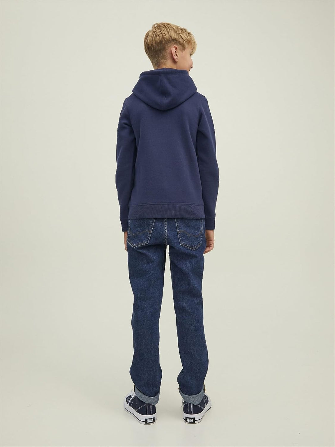 JACK & JONES Boy's JCOCLASSIC Waffle Sweat Hood SN JNR Kapuzenpullover 128 Navy Blazer, 128 Navy Bla