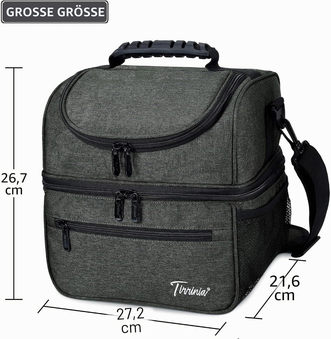 Kato Tirrinia Faltbar Gross Kühltasche 13L(22Dosen), Doppellagige Isoliertasche Lunchtasche Picknick