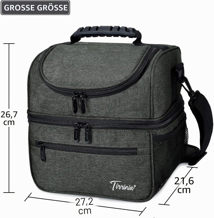 Kato Tirrinia Faltbar Gross Kühltasche 13L(22Dosen), Doppellagige Isoliertasche Lunchtasche Picknick