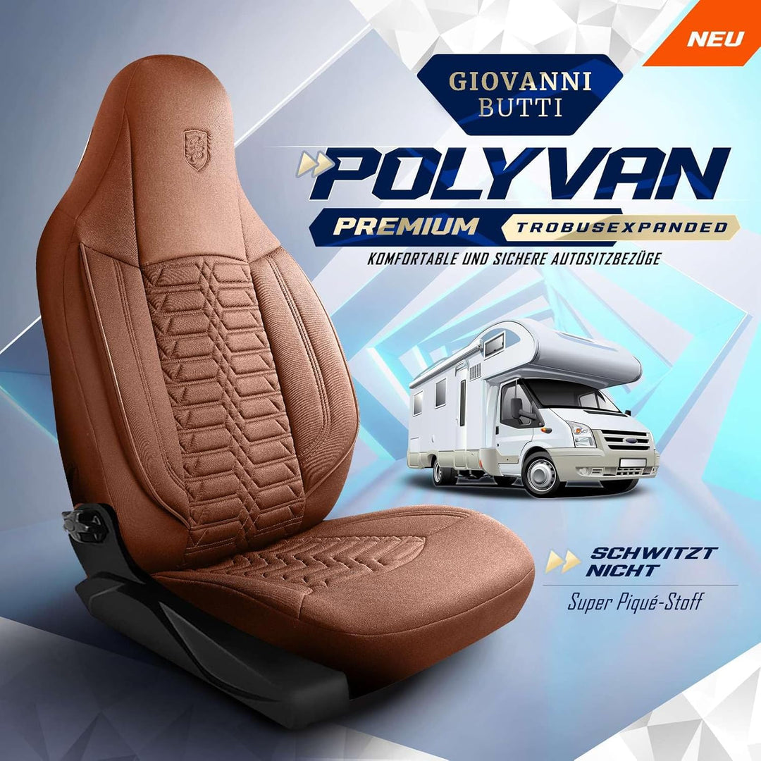Autositzbezüge Universal für Wohnmobil & Caravan - Vordersitze Auto Sitzbezug aus Lacoste-Stoff, Ter