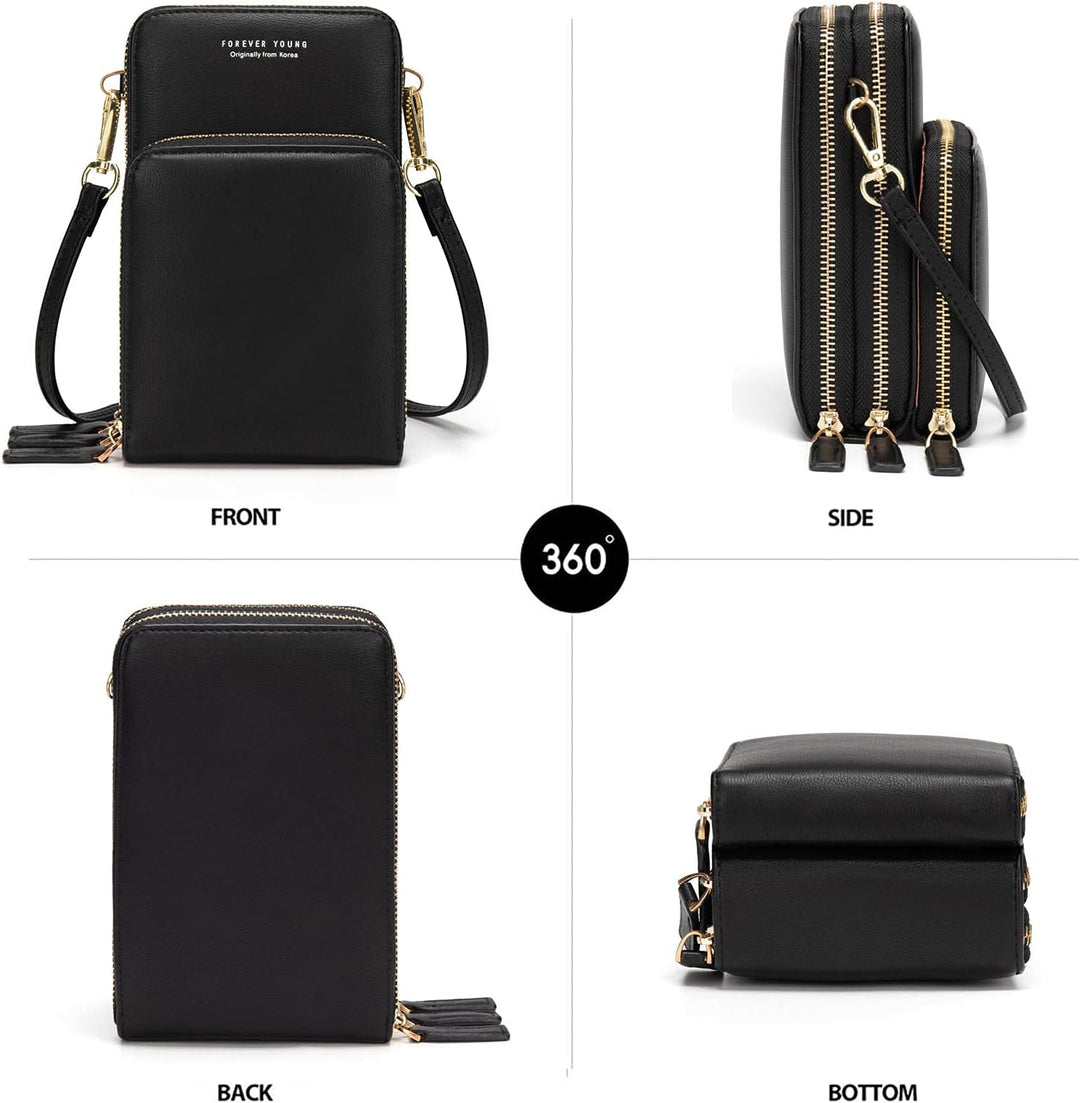 myfriday Kleine Umhängetasche Damen Kunstleder Crossbody Schultertasche Handtasche Geldbörse Handyta