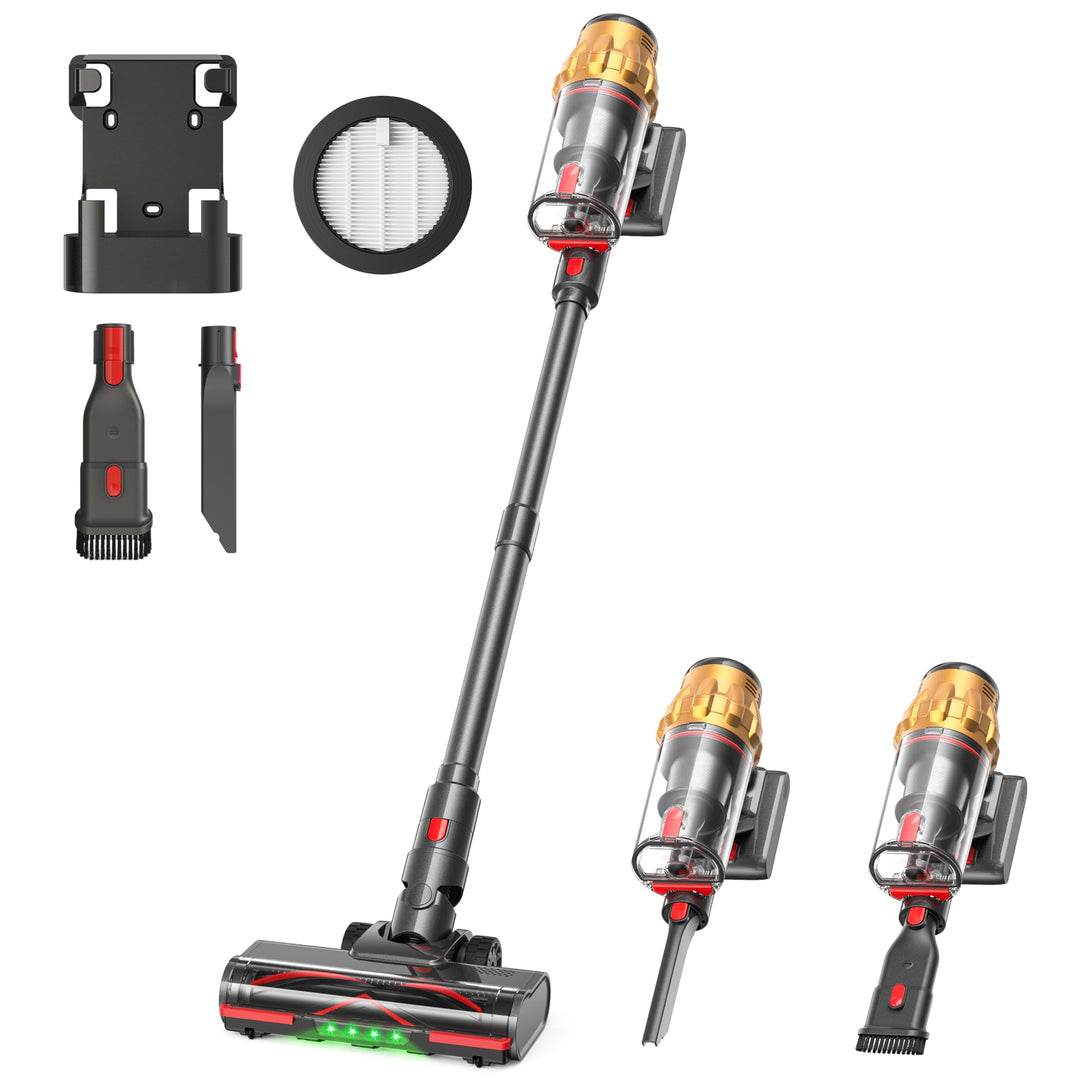 Lubluelu Akku Staubsauger kabellos 550W/50KPa, bis zu 50 Minuten Laufzeit, Staubsauger mit Smart Dis