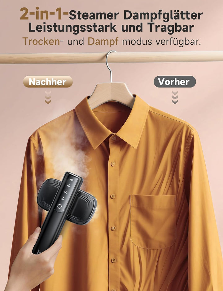 Sundu Dampfglätter, 1200W Steamer, Reisedampfglätter mit LED-Anzeige, Touch-Bedienung, Tragbarem Min