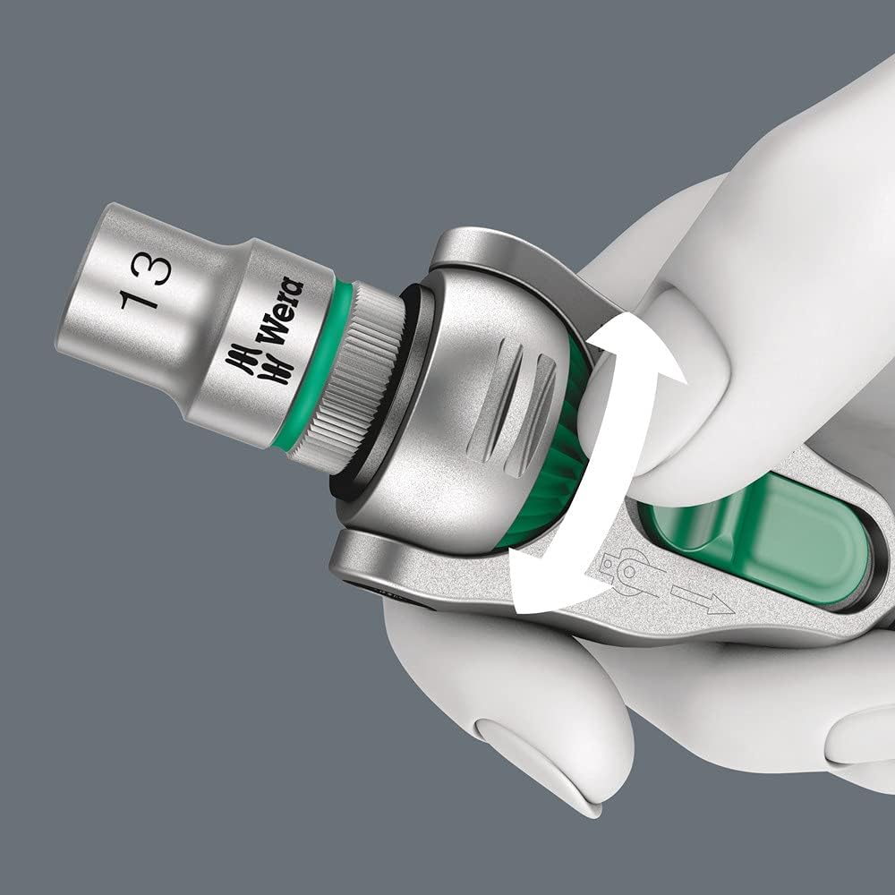 Wera Zyklop Speed-Knarre 8000 A mit 1/4"-Antrieb, 1/4 Zoll x 152 mm, 05003500001 1/4 Zoll Zyklop Spe