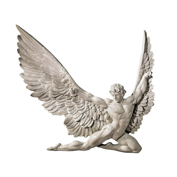 Design Toscano Wandskulptur in Form des Ikarus, für Garten, Masse: 4 x 28 x 28 cm 1er-Set, 1er-Set