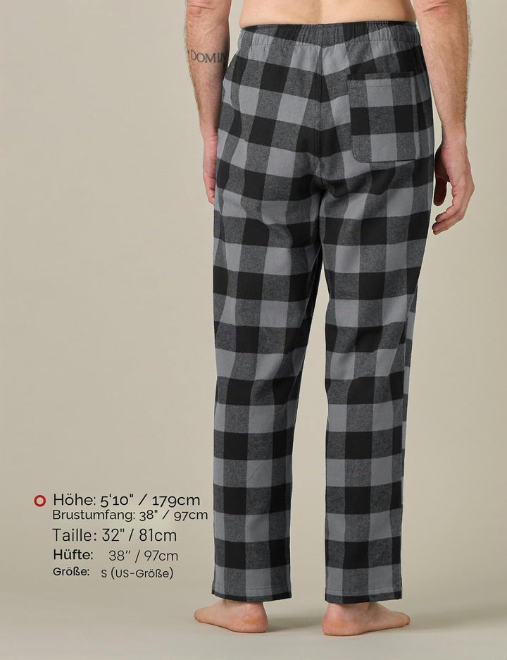 LAPASA Herren Fleece Pyjamahose Relaxed Fit Lounge Hose M128 S Wärmer: Baumwollflanell Baumwollflane