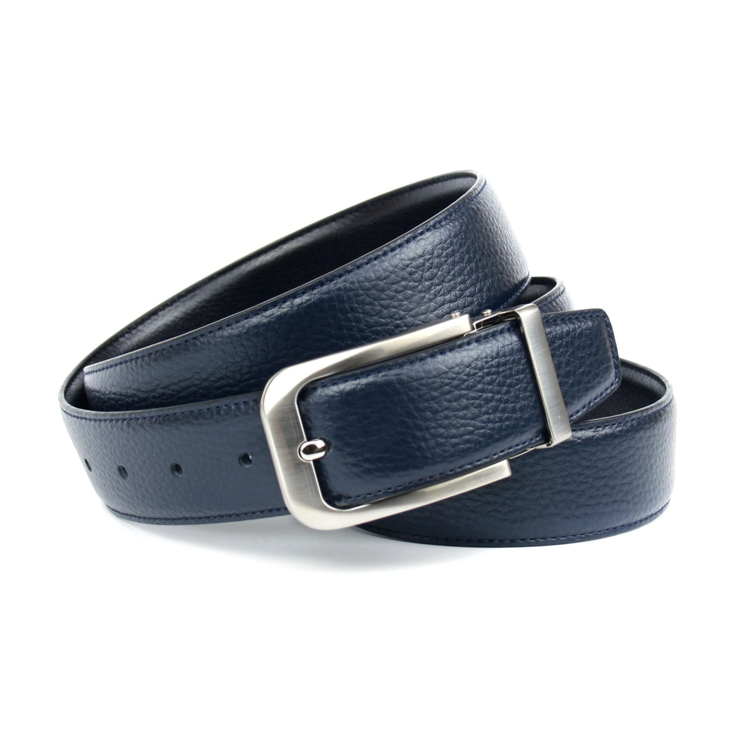 Anthoni Crown Herren Ledergürtel Gürtel 85 Dunkelblau, 85 Dunkelblau