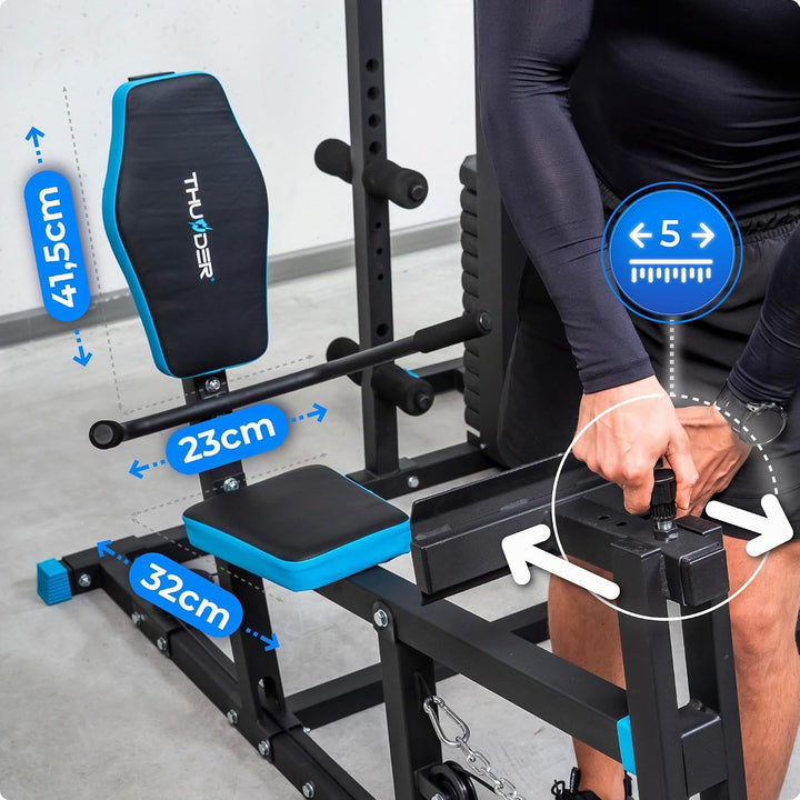 THUNDER Multifunktionale Kraftstation Home Gym Fitnessstation mit Kabelzug &amp; Muskelaufbau Training D