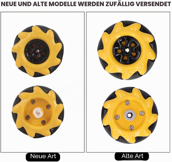 Eujgoov Mecanum-Rad, 48mm Omnidirektionales Rad Smart Robot Autozubehör DIY Spielzeugkomponenten(2 P
