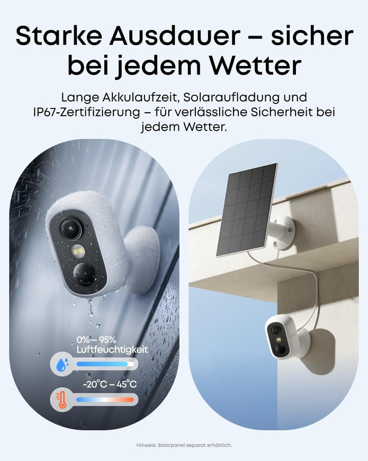 eufy eufyCam C35, Kabellose Überwachungskamera Aussen & Innen, Magnetische Halterung, Farbnachtsicht