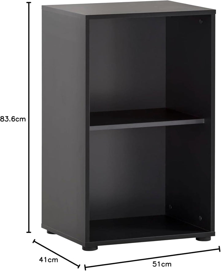 Schildmeyer Regal Aino 155720, schwarz matt, 51 x 41 x 83,6 cm 2 Fächer, 2 Fächer