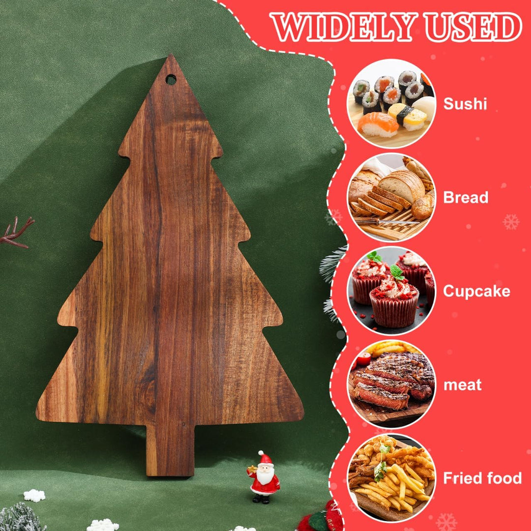 Weihnachtsbaum-Wurstbrett Baum-Schneidebrett Holz-Dessert-Serviertablett Mit Griff Küchen-Hackbrett