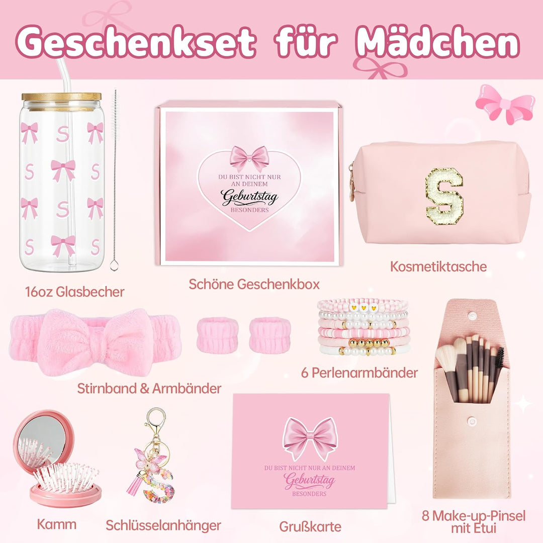 Geschenke für Mädchen Teenager 9 10 11 12 13 14+ Jahre, Geburtstagsgeschenk für Mädchen Glasbecher,