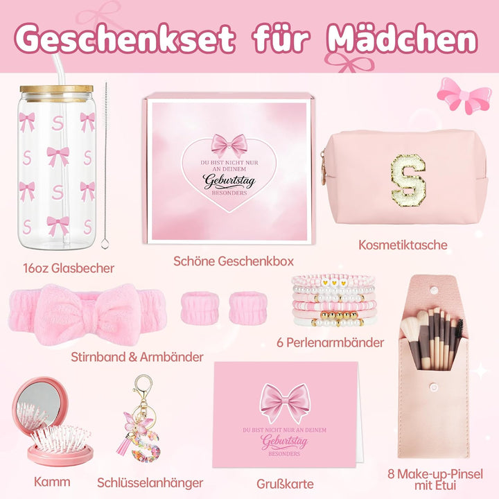 Geschenke für Mädchen Teenager 9 10 11 12 13 14+ Jahre, Geburtstagsgeschenk für Mädchen Glasbecher,