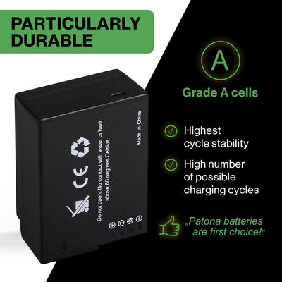 PATONA Premium (2X) Ersatz für Akku Panasonic DMW BLC12 E (echte 1100mAh) DMW BLC-12 Premium x2, DMW