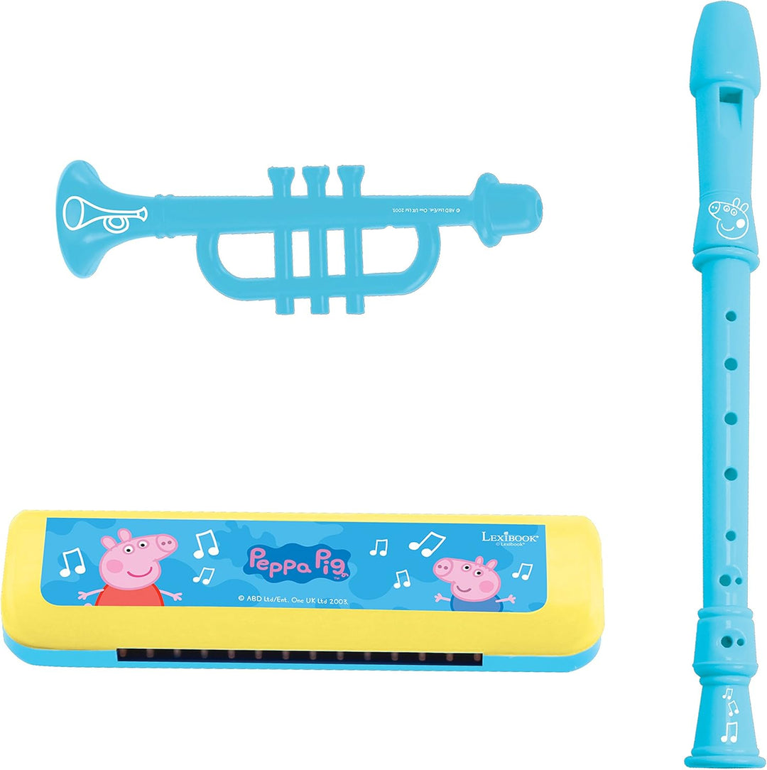 Lexibook, Peppa Pig, Set mit 7 Musikinstrumenten (Trommel, Maracas, Kastagnette, Mundharmonika, Bloc