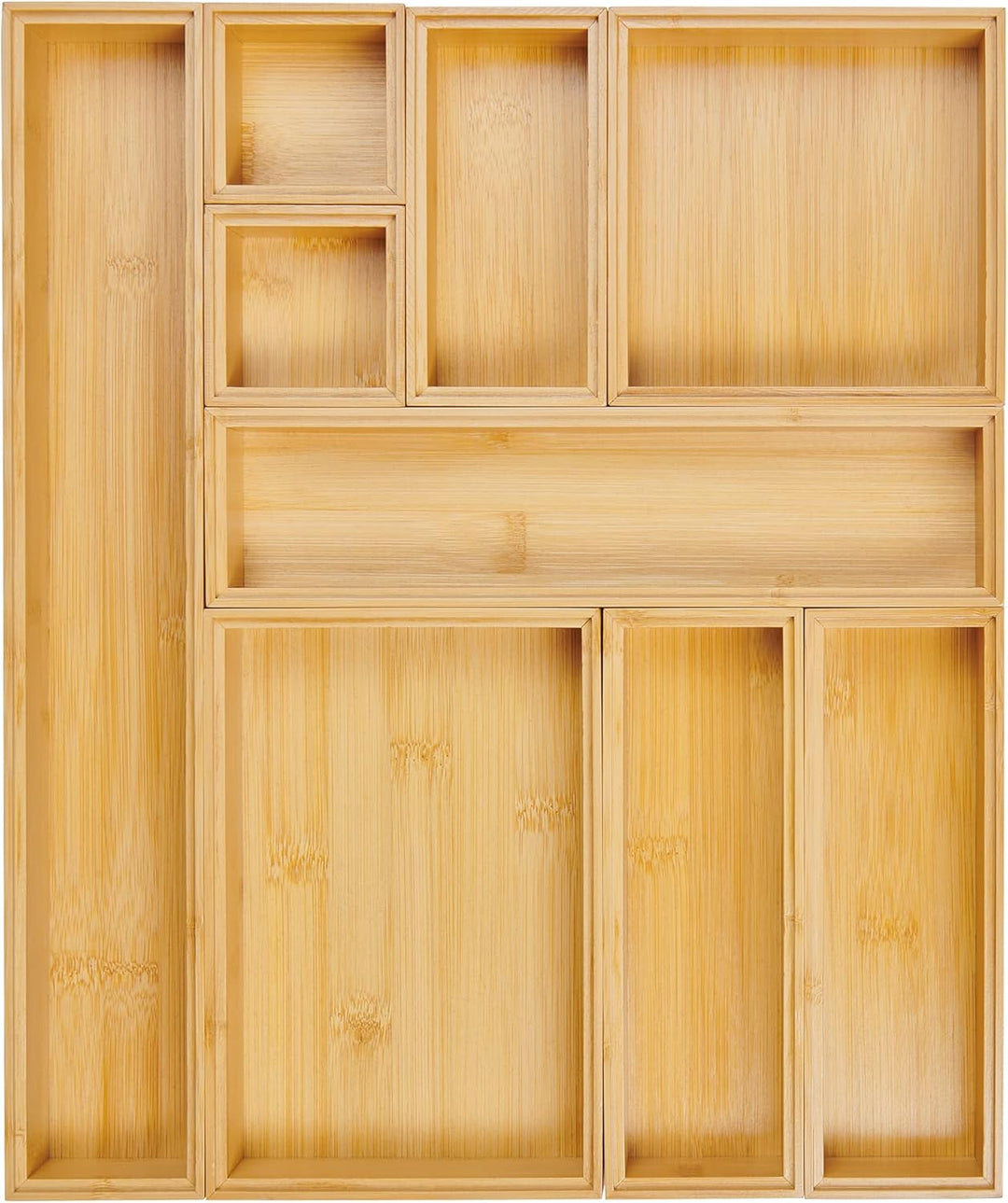 Lurch 10779 Organizer-System Box Einsatz für Schubladen und Aufbewahrungsbox Bambus 14x28cm, 14x28cm