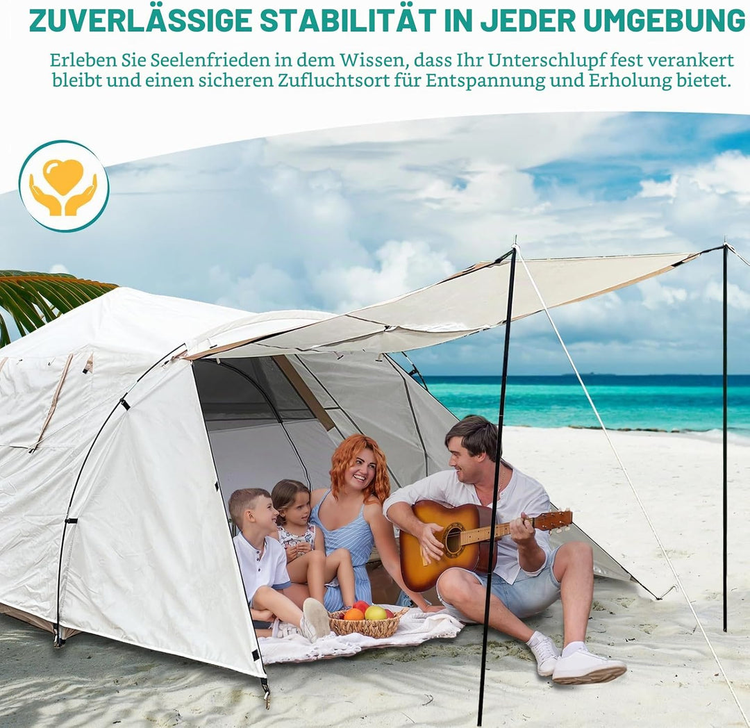 Chihee Camping Zelte Pop-Up Tragbares Zelt,Familienzelt 2 Türen Sofort aufbaubar Extra gross Wetterf