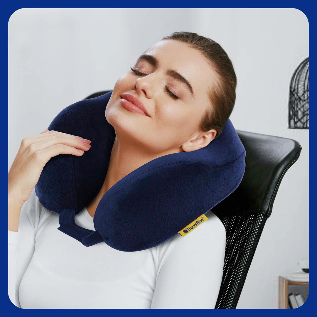 Travel Blue Reisekissen Memory Foam - Bequemes Memory Foam Kissen mit weichem Bezug, hervorragende K