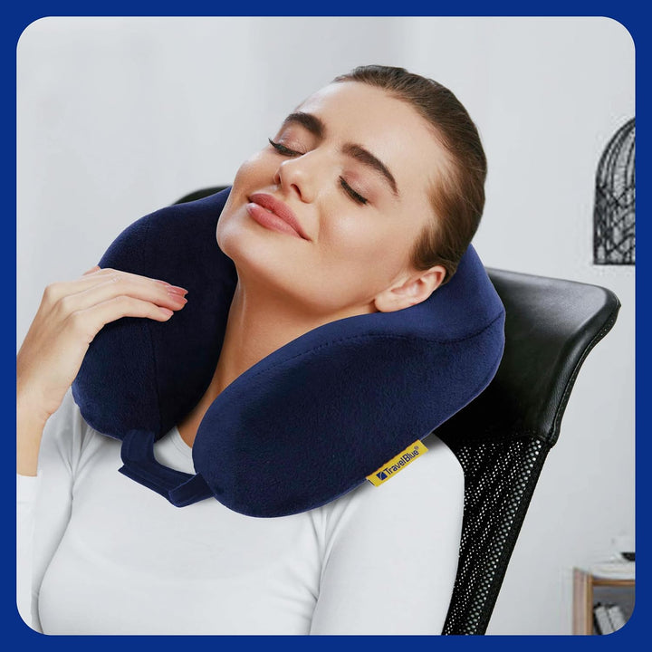 Travel Blue Reisekissen Memory Foam - Bequemes Memory Foam Kissen mit weichem Bezug, hervorragende K