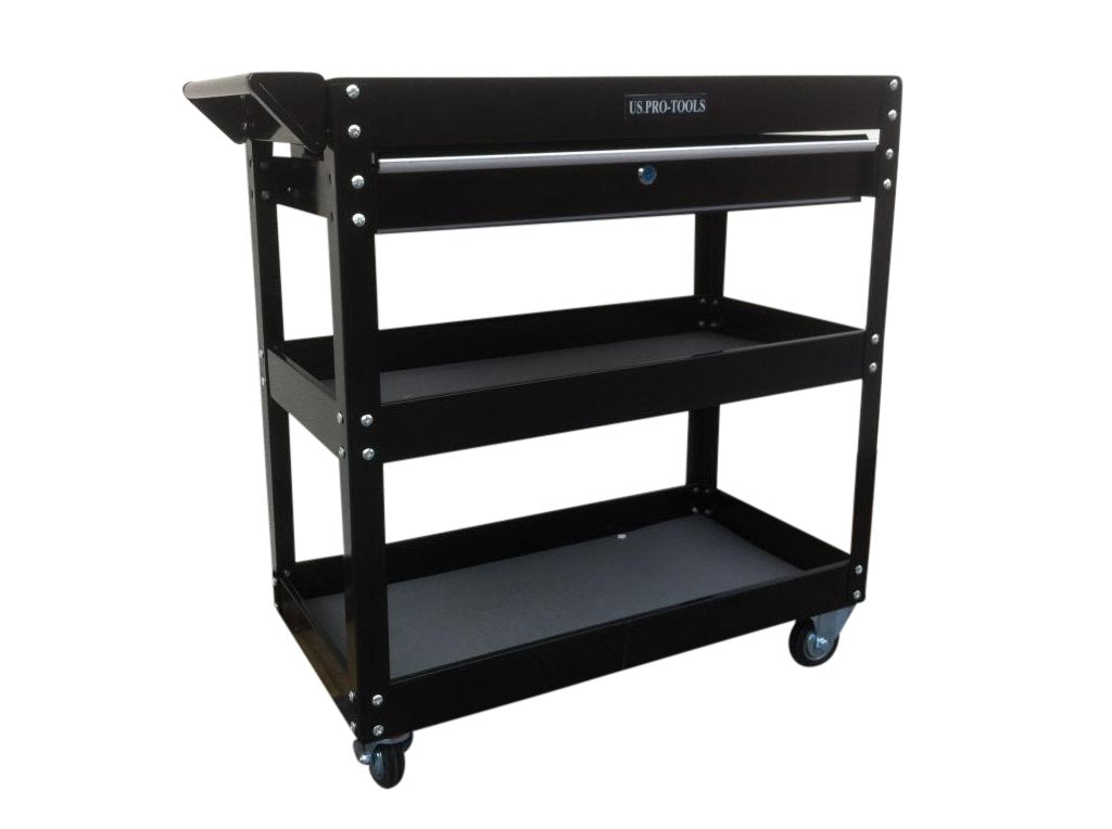 US PRO TOOLS Werkzeug Warenkorb Werkzeug Trolley Workstation Tool Box Cabinet schwarz glänzend mit a