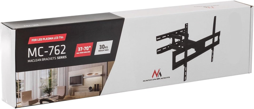 Maclean MC-762 Doppelarm TV Wandhalterung, Fernseher Halterung max. Belastung 30 Kg, Schwenkbar 37-8