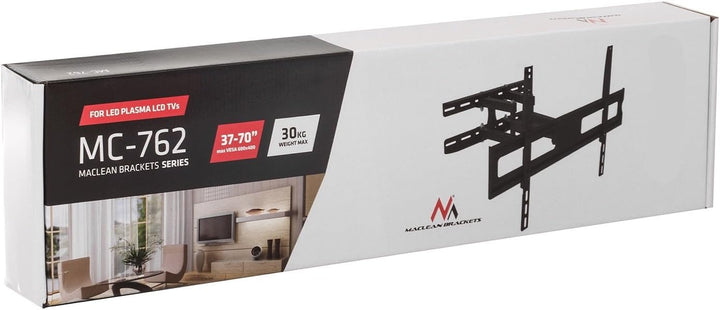 Maclean MC-762 Doppelarm TV Wandhalterung, Fernseher Halterung max. Belastung 30 Kg, Schwenkbar 37-8