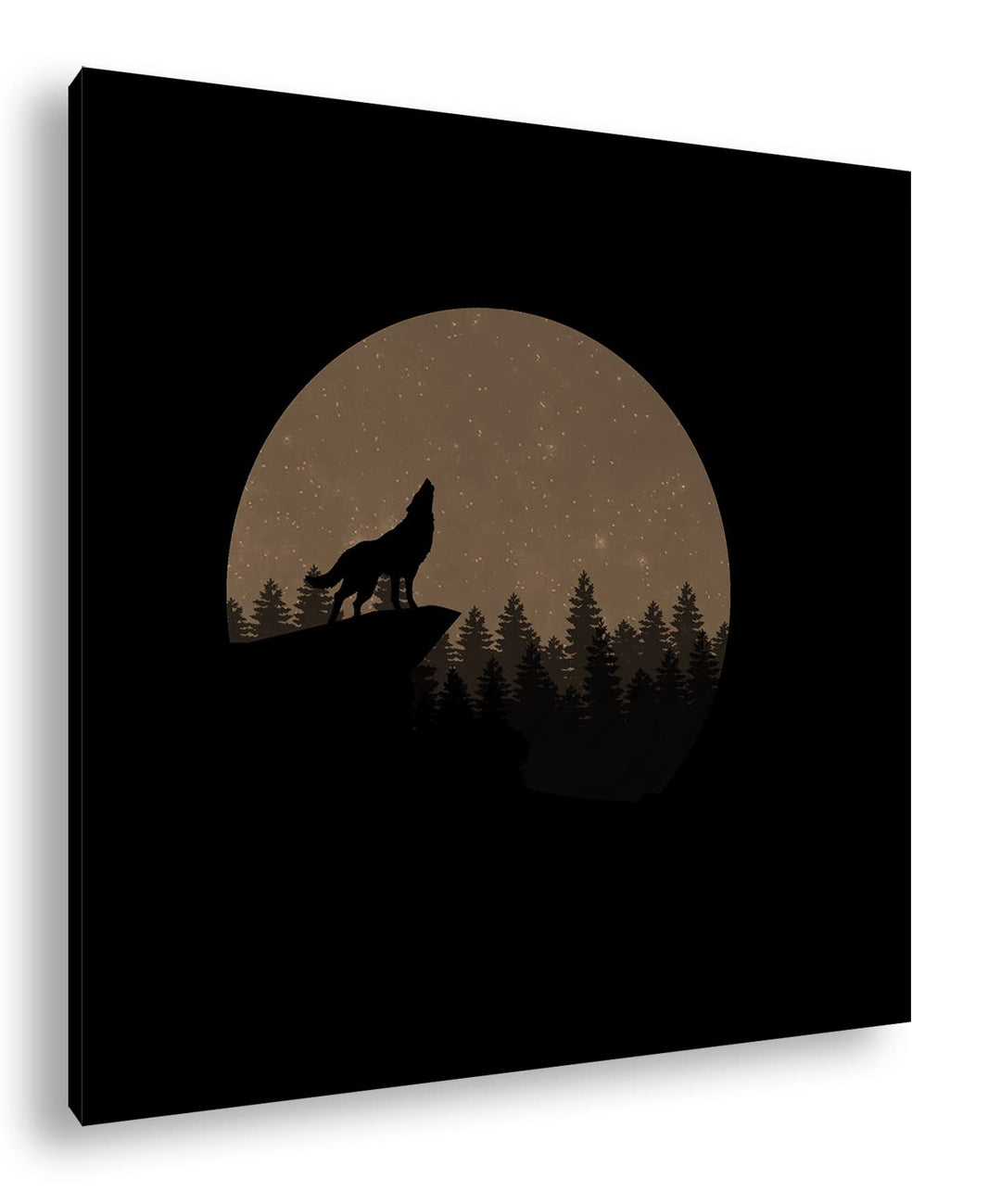 deyoli düsterer einsamer Wolf Format: 60x60 Effekt: Sepia als Leinwandbild, Motiv fertig gerahmt auf