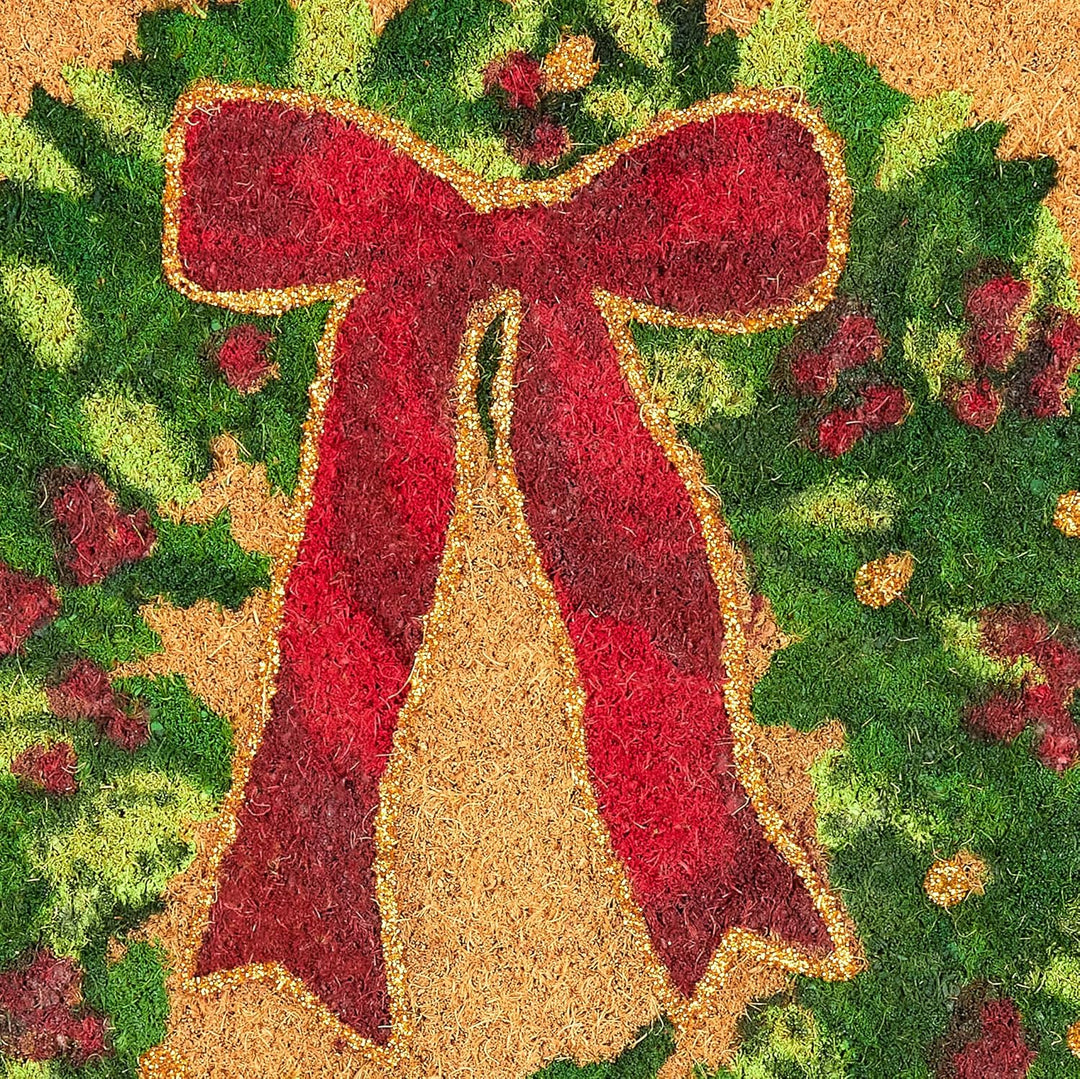 BRUBAKER Weihnachtsfussmatte Adventskranz - Antirutsch Fussmatte für Aussen und Innen - 45 x 75 cm O
