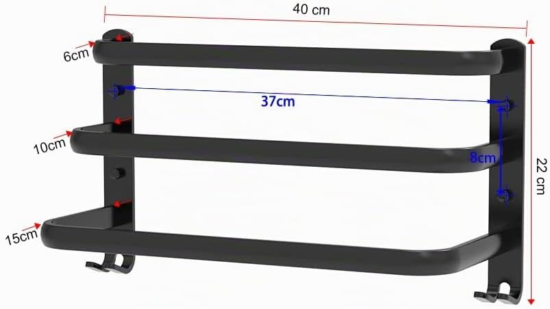 HONPHIER Handtuchhalter Bad 3 Tier Handtuchstange Badezimmer Aluminium Wand-handtuchhalter Handtuchh