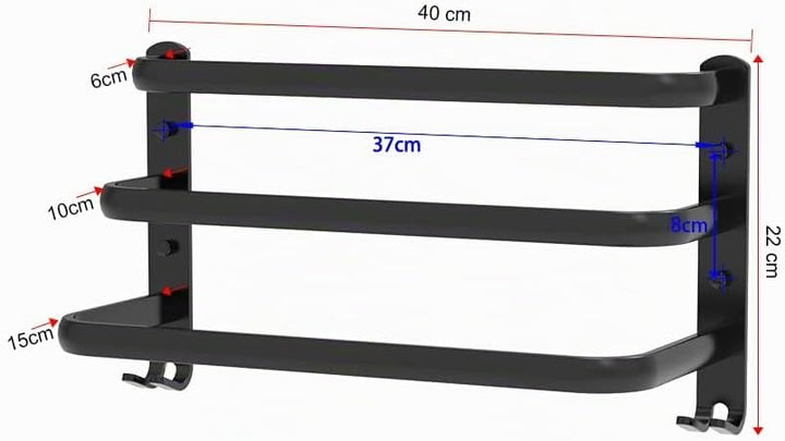 HONPHIER Handtuchhalter Bad 3 Tier Handtuchstange Badezimmer Aluminium Wand-handtuchhalter Handtuchh