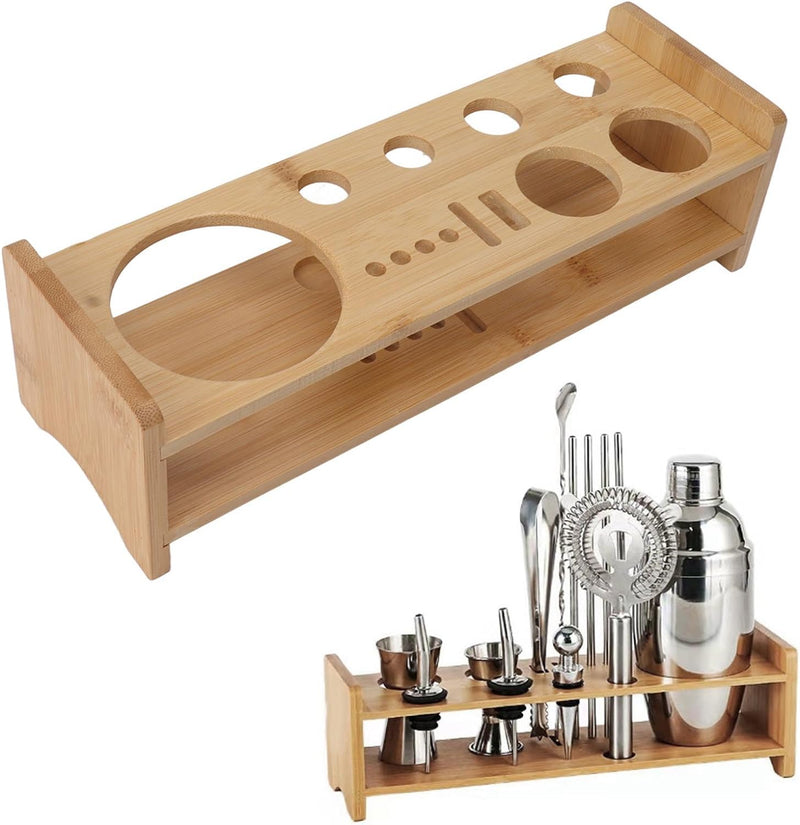 Barkeeper-Set-Ständer, Holz-Bar-Werkzeughalter, Geschichtetes Design, Cocktail-Barkeeper-Set mit Stä