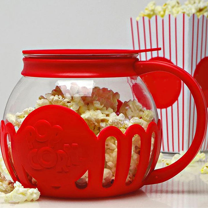 Popcorn-Maschine - Air Popcorn Popper Bowl Mit Deckel, Popcorn Maker Mikrowelle, Rot Red, Red