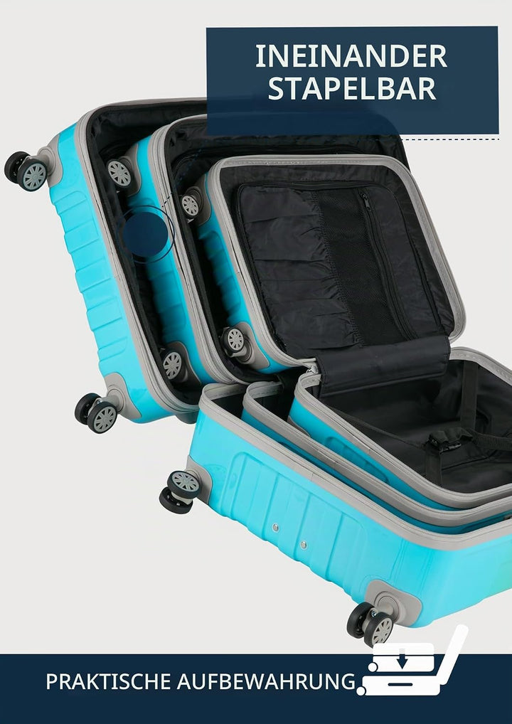 suitline - grosser Hartschalen-Koffer Koffer Trolley Rollkoffer XL Reisekoffer, TSA, 76 cm, ca. 96-1