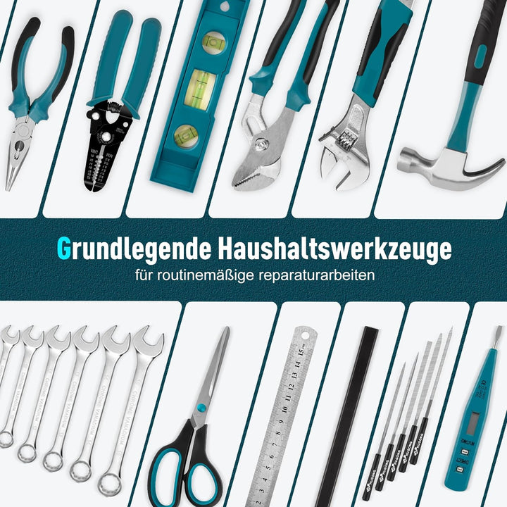 Sundpey Werkzeugkoffer Gefüllt 379 tlg - Allgemeines Werkzeugset für die Heim-/Autoreparatur Werkzeu