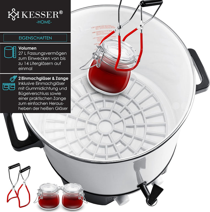 KESSER Einkochautomat 27 Liter | 1800 Watt | Temperatur von 30-100°C | Dauerbetrieb | Abschaltautoma