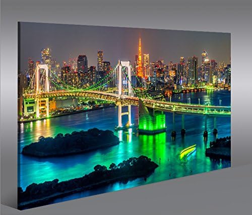 islandburner Bild Bilder auf Leinwand Tokyo V2 Japan Skyline 1p XXL Poster Leinwandbild Wandbild Dek