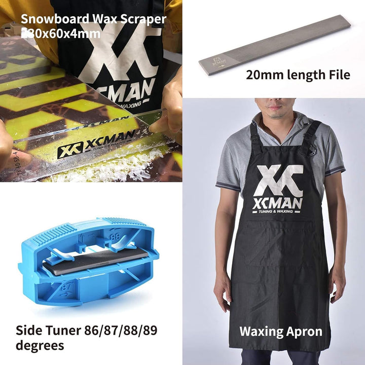 XCMAN Komplettes Ski Snowboard Tuning und Waxing Kit mit Wachseisen, Universalwachs, Kantenstimmer,