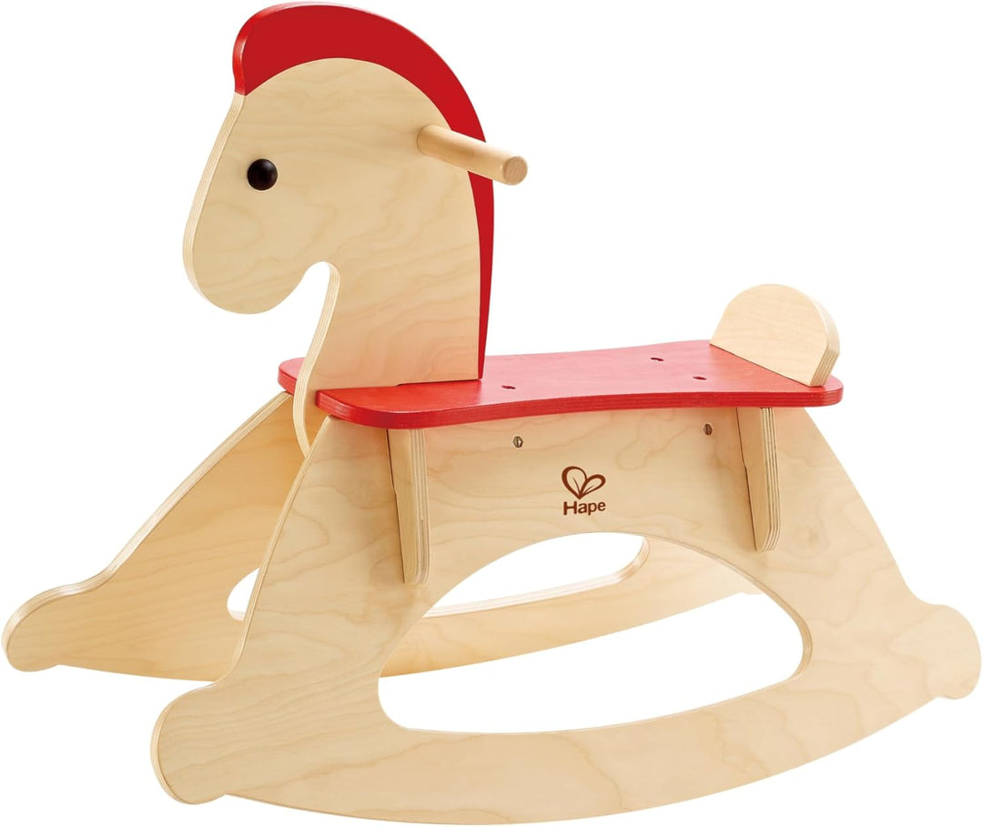 Hape Mitwachsendes Schaukelpferd | Holzschaukelpferd für Kinder, Schaukelpferd zur Schulung des Glei