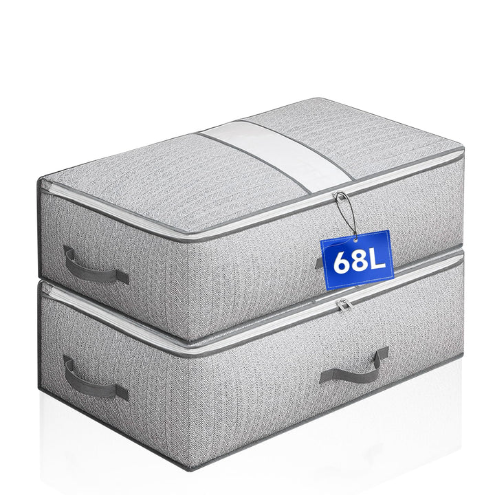 Unterbettkommode, 2 Stück Unterbett Aufbewahrungsbox mit Deckel, Faltbare Kleidung Aufbewahrung Unte