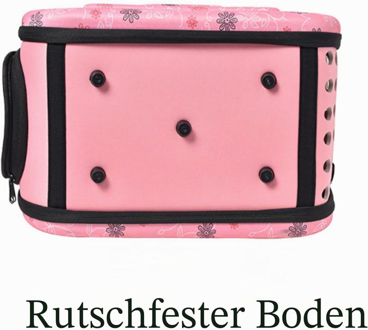 Tragetasche Katze, Atmungsaktive Hundebox Faltbar Mit Schultergurt 42X28X30cm,Hundetasche für Kleine