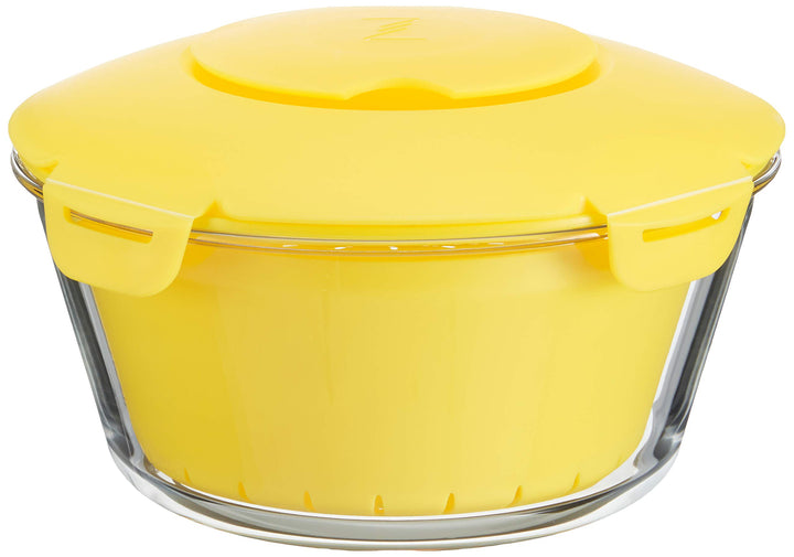 PASABAHCE 4995808 Reiskocher Mikrowelle Zest aus Glas mit Korb aus Kunststoff und Deckel aus rutschf