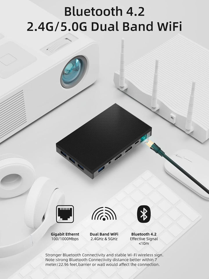 MeLE Quieter2Q Lüfterlos Mini PC Windows 11 Pro Celeron J4125 4GB 64GB Mini PC Quad Core Mini Deskto