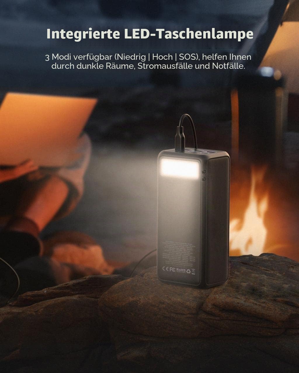 LITIONITE Raiden 100W / 56.000mAh Power Bank USB-C PD (bis zu 100W) + USB-A (bis zu 18W) - Tragbarer