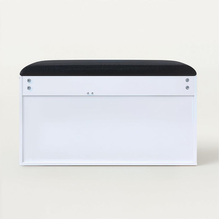 BOXIMO TRIA Schuhschrank mit Sitzbank, MDF und Polyester, 80 x 43 x 30 cm Weiss, Weiss
