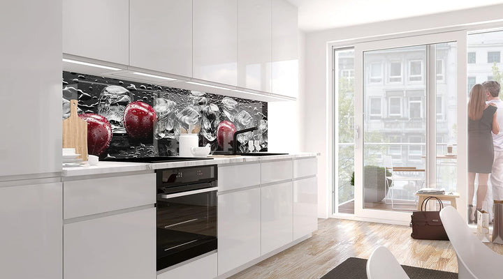 StickerProfis Küchenrückwand selbstklebend Glasoptik - Kirschen UND EIS - 1.8mm, Versteift, alle Unt